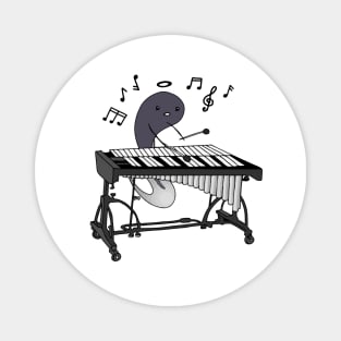 Cute Tadpole Playing Vibraphone In Love with Music (Vibraphonist Melody) Mallet Percussion Instrument Magnet